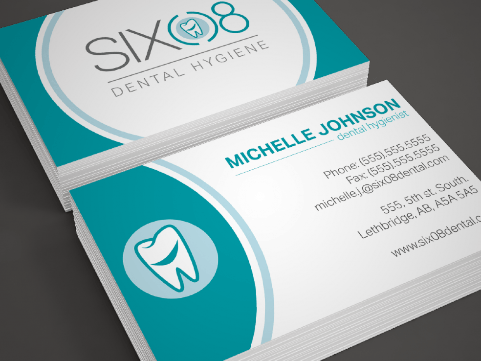 Business Card Mockup for Six 08 Dental Hygiene