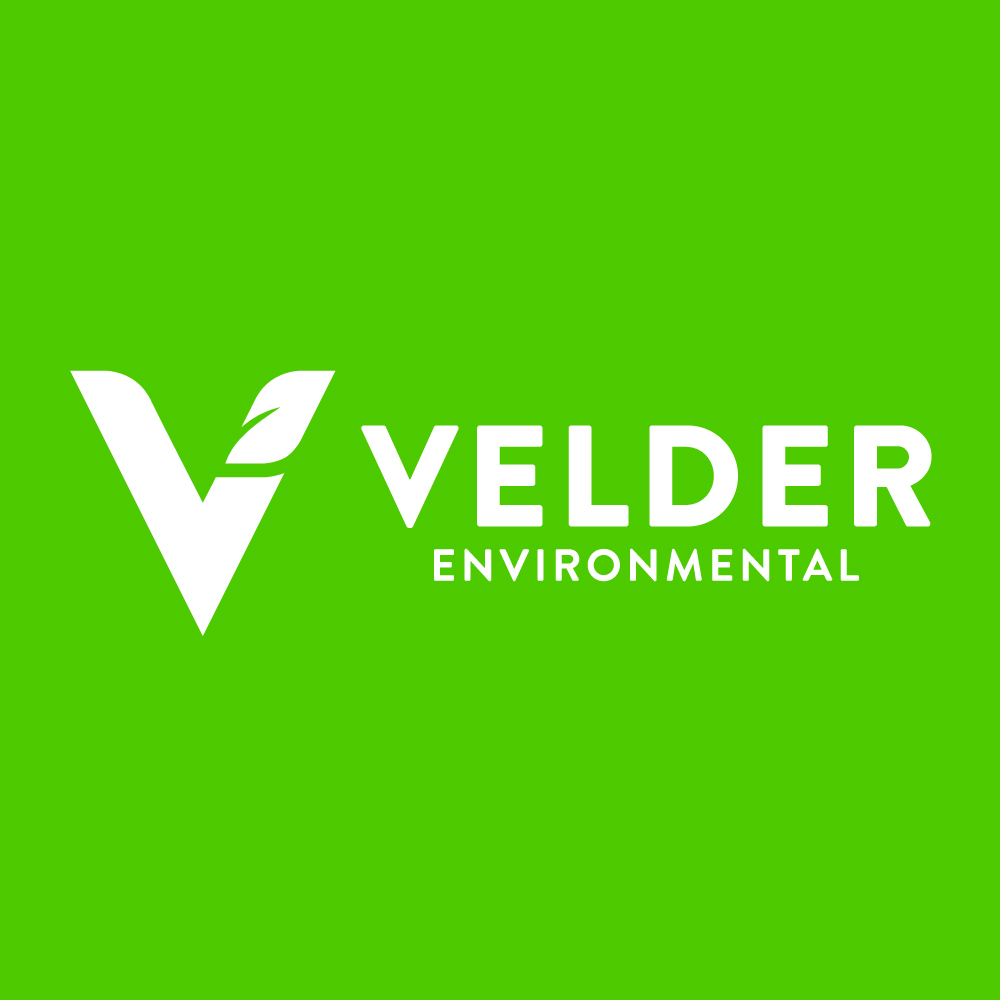 velder environmental white logo