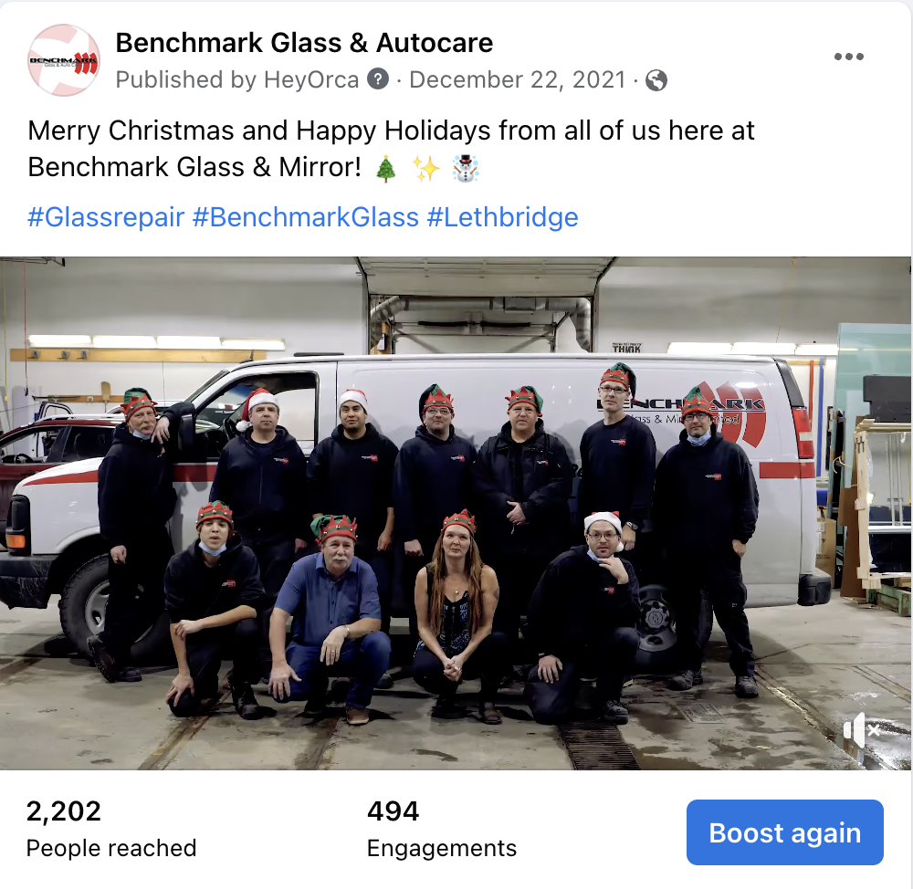 benchmark glass & autocare social media post